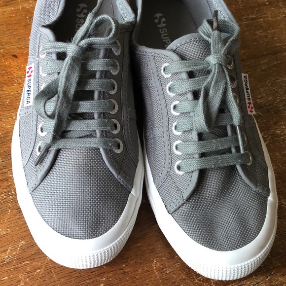 SUPERGA Women’s Grey Canvas Shoes, European size 8.5 USA, European 39, EUC - Picture 8 of 9